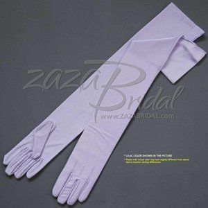 23.5″ Long 4-Way Stretch Matte Finish Satin Gloves Opera Length 16BL - Lilac